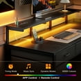 thumbnail image 5 of HLDIRECT 47 inch Computer Desk with 8 Drawers, Gaming Desk with LED Lights & USB Power Outlets, Home Office Table with Monitor Stand, Black, 5 of 8