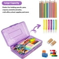 thumbnail image 5 of Crayon Boxes Bulk,Clear Pencil Case,Pencil Boxes Bulk Classroom,Hard Pencil Case,Pencil Box,Large Capacity Plastic Pencil Case Boxes with Snap-tight Lid(Blue Free Gift:Pen)from ANMUYUM, 5 of 9