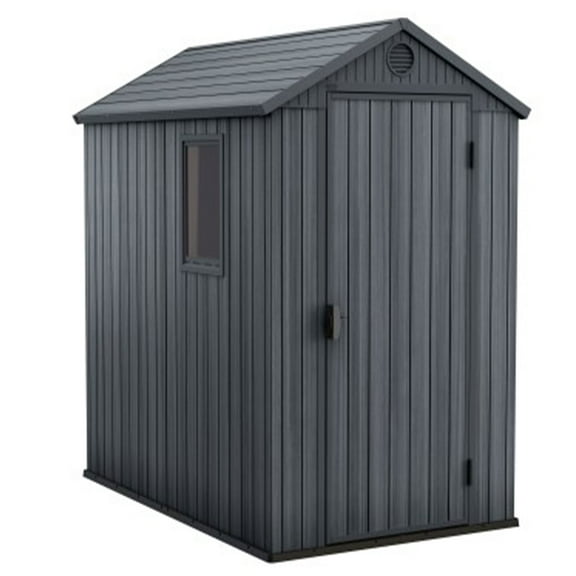 Keter Darwin Remise de Rangement Extérieure 4 x 6 Pieds pour Accessoires de Jardin, Brun