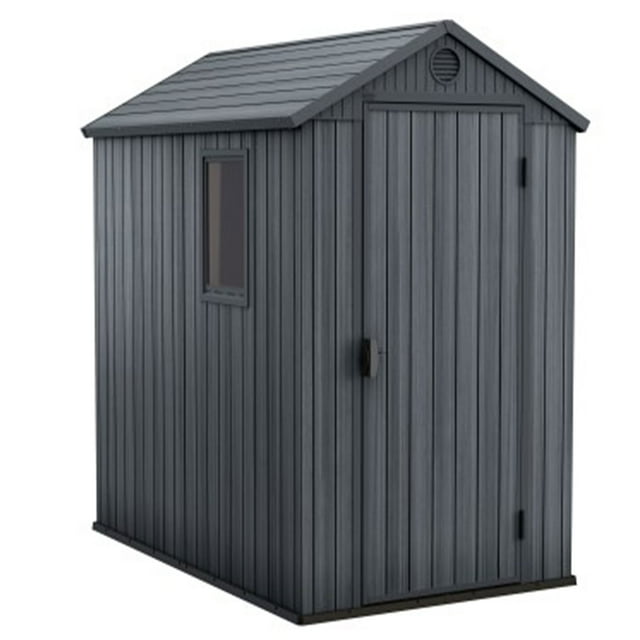 Keter Darwin Remise de Rangement Extérieure 4 x 6 Pieds pour Accessoires de Jardin, Brun