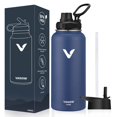 thumbnail image 1 of E T EASYTAO Termo de Acero Inoxidable, Termo de Agua con 2 Tapas, para Agua Fría (24 horas) o Caliente (12 horas Doble Pared y Tapa Hermética Antigoteo, con Asa para Transportar (940ml/32Oz, Azul), 1 of 3