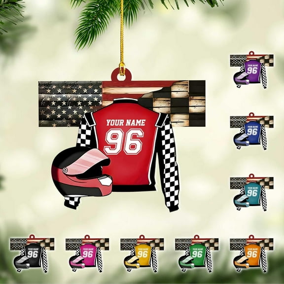Personalized Car Ornaments, Race Car Ornaments 2025 Car Christmas Ornament, Racecar Ornament, Racing Christmas Ornament Driving Ornament Gift for Racing Lover Car Christmas Tree Decor Xmas (Race 1) -
