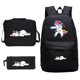 thumbnail image 1 of Set de mochila escolar casual con estampado de unicornios, 1 of 1