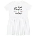 thumbnail image 3 of Inktastic My Great Grandma Loves Me Heart Great Grandchild Girls Toddler Dress, 3 of 5