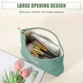thumbnail image 3 of Unique Bargains Canvas Cosmetic Bag Canvas Zipper Makeup Pouch Makeup Bags Travel Women's Make Up Bag for Lipstick Green, 3 of 7