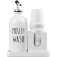 thumbnail image 1 of Dispensador de enjuague bucal Bivclaz Glass 500 ml con portavasos blanco, 1 of 7