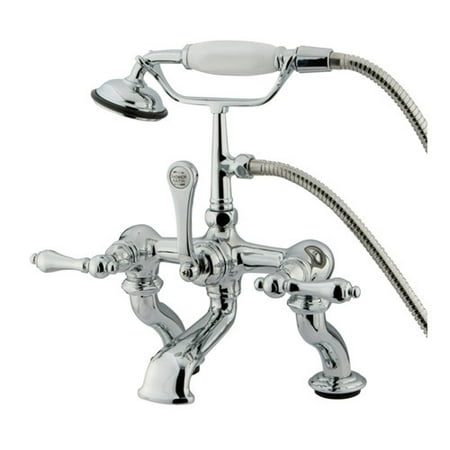 Clawfoot Shower - Kingston Brass Vintage Triple Handle Desk Mount Clawfoot Tub Faucet with Hand Shower