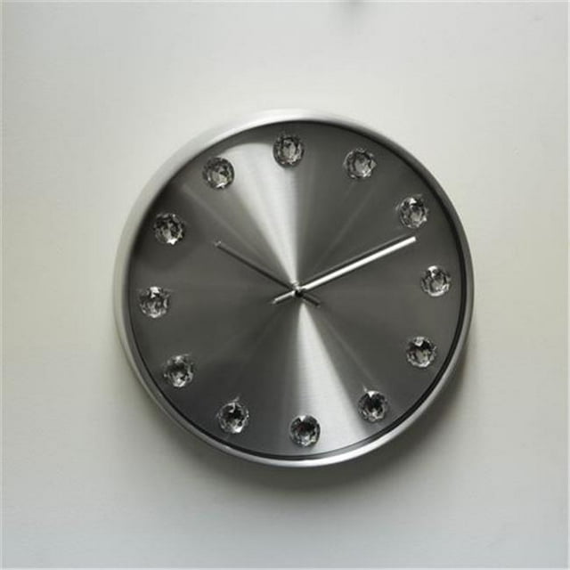 Control Brands G131012SILVER Mid Century Motala Clock, Silver - 11.5 in.