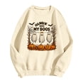 thumbnail image 4 of KHONTS Hanging with My Boos Sweatshirt for Women Just Hangin with My Little Boos Halloween Pullover Tops Beige XL, 4 of 5