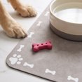 thumbnail image 4 of Pet Feeding Mat, 23.6inX15.7in Waterproof Quick-Dry Dog Cat Bowl Mat with Bone & Paw Print, Non-Slip, Gray, 4 of 6