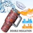 thumbnail image 5 of Happy Halloween Pattern Tumbler with Handle and Lid,40oz Double Wall Vacuum Insulated Tumbler,Cups Gift for Women and Men, 5 of 7
