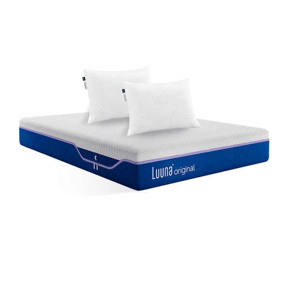 Colchón de Espuma Luuna Original Suave Queen Size Adulto y 2 Almohadas Ajustables Firmes Estándar blanco Queen Size
