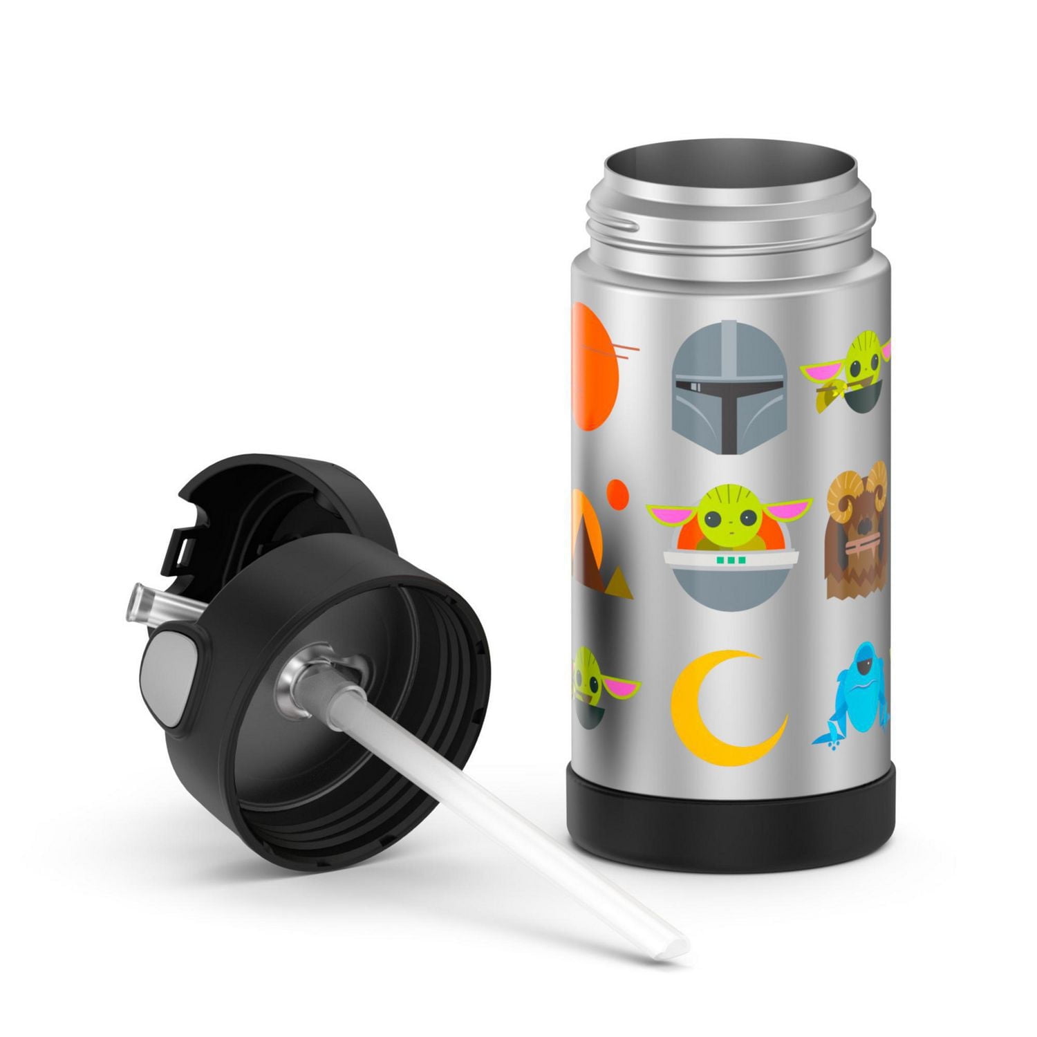 Bouteille isolée avec paille Funtainer de Thermos, Mandalorian