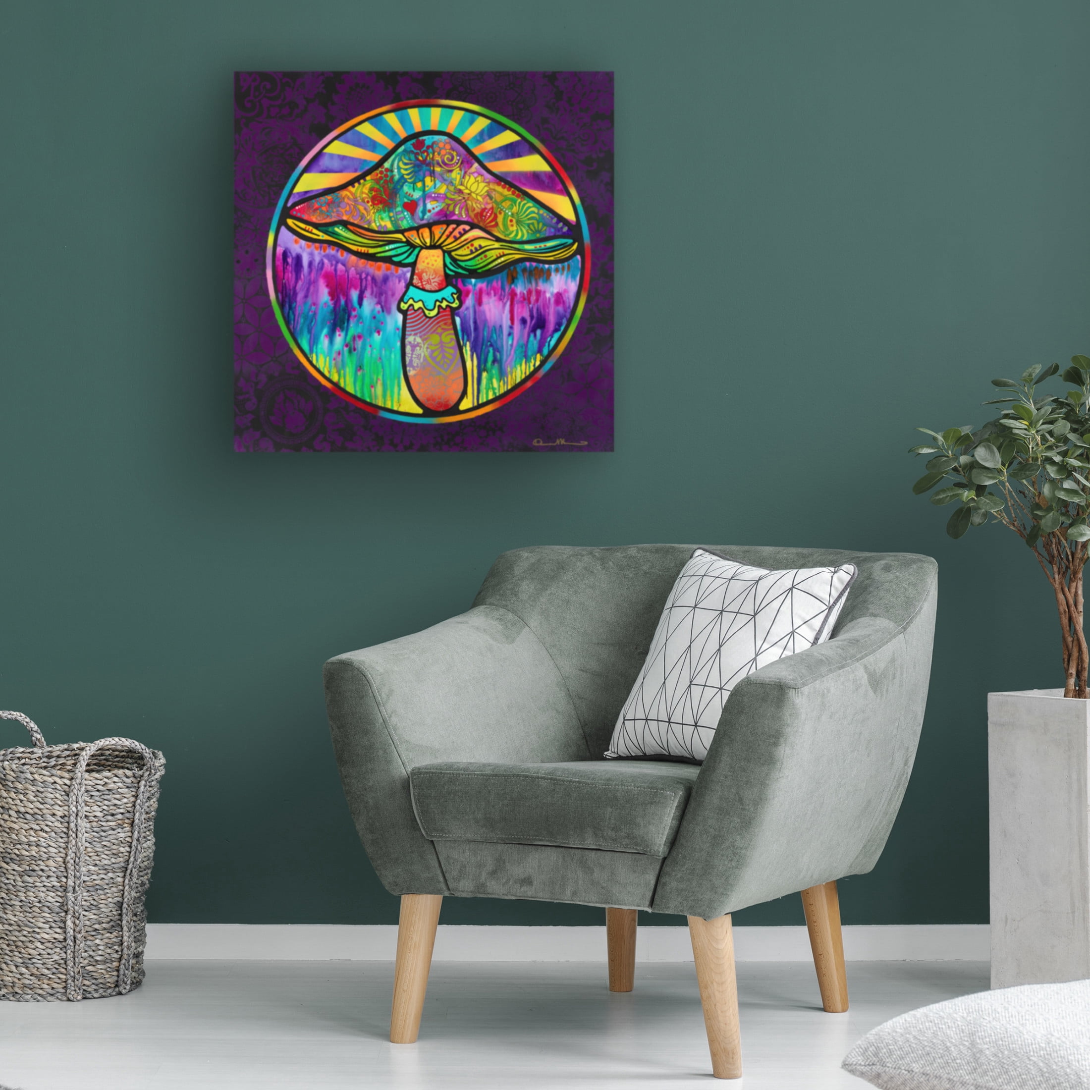 Canvas Wall Art - Dean Russo 'Mushroom' Wall Art for Living Room, Bedroom, or Office Décor by Trademark Fine Art - 35 x 35 Inches