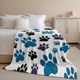 thumbnail image 3 of Flannel Fleece Throw Blanket Cute Dog Paw Print on White Lightweight Soft Plush Blankets,Animal Footprints Seamless Cozy Warm Throw Blanket for Couch Sofa Bed Car Office All Season Use 40x60in, 3 of 9