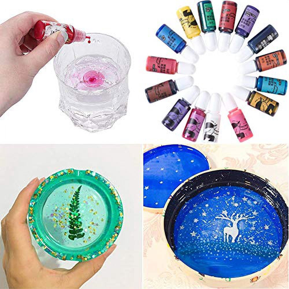 1KG Upgrade Clear Odorless Hard Resin + Portable Led Lamp+15Pigment+Shine Oil +12Pcs Type of Silicone Resin Tool Cup Stick, Mat and Finger Cots for Jewelry Making Casting and Coating