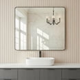 thumbnail image 3 of Topcobe Black Metal Frame Rounded Corner Wall Mirror, 36" x 30" Rectangle Frame for a Stylish and Modern Living Space, 3 of 13
