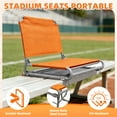 thumbnail image 6 of LIFERECORD Foldable Stadium Bleacher Seat with Back Support - Portable Heavy-Duty Steel Frame Chair for Family, Sports Games, Concerts, Camping - 225 lbs Capacity, Waterproof 600D Oxford Fabric, 6 of 10