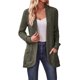 thumbnail image 1 of Cárdigan para Mujer, Suéter de Larga con Abertura Frontal y Bolsillos para Otoño e Invierno. Verde Oliva L, 1 of 8