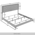 thumbnail image 7 of Castle Place Luxurious Diamond Strip Velvet Upholstered Bed Navy Blue, King, 7 of 7