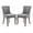 Gray, variant on IVV Set of 2 Linen Tufted Dining Chairs with Nailhead Trim, Farmhouse Upholstered Armless Chairs with Solid Wood Legs, Gray