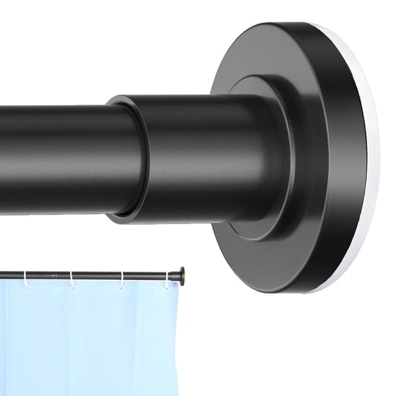 Yileqi Black Shower Curtain Rod 31 to 80 Inch,1 Inch Diameter Adjustable Spring Tension Stainless Steel Telescoping Rod, Easy Install, No Rust