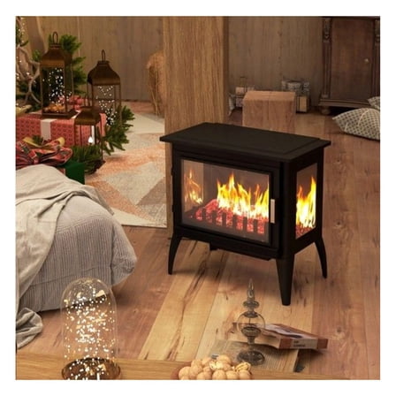 Electric Fireplace Stove 1500W, 24" Freestanding Heater