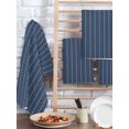 thumbnail image 2 of Navy Blue Geometric Kitchen Dish Towels for Drying Dishes Set of 2, Modern Pure Color Abstract Striped Waffle Weave Microfiber Hand Tea Bathroom Towels Quick Dry & Absorbent Towel 15.7x23.6, 2 of 7