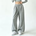 thumbnail image 5 of Drawstring Waist Women Casual Sweatpants Ladies Baggy Lounge Bottoms Pocket Wide Leg Joggers Pant Sports Pants, 5 of 7