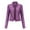 Purple, variant on Lindreshi Leather Jacket Women Plus Size Women's Slim Leather Stand Collar Zip Motorcycle Suit Belt Coat Jacket Tops