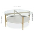 thumbnail image 3 of Evelyn&Zoe Otto 36" Wide Round Coffee Table with MDF Shelf, Brass/White Lacquer, 3 of 10