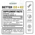 thumbnail image 2 of Organics Ocean Better D3 + K2 Supplement – Vitamin D3 3000 IU & K2 MK-7 – 30 Softgels – Bone, Immune & Calcium Support, 2 of 2