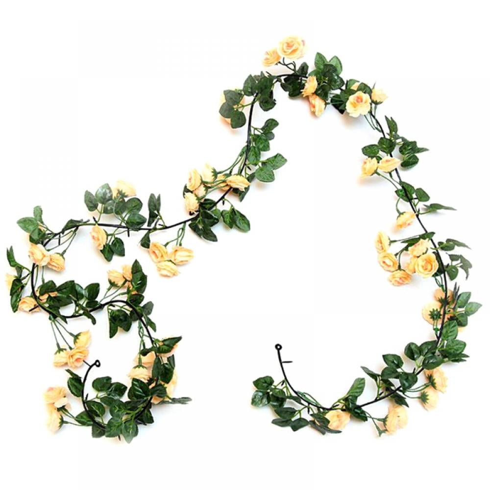 7FT DIY String Fake Rose Flower Vine Ivy Leaf Garland Floral Home Party Decor UK