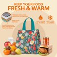 thumbnail image 5 of Pioneer Flower Floral Print Pattern Insulated Lunch Bag for Women & Adults,Large Portable Soft Cooler Lunch Bag,Thermal Food Storage Tote with Pearl Cotton,8.66L,8.75x5.75x9.5 Inch, 5 of 6