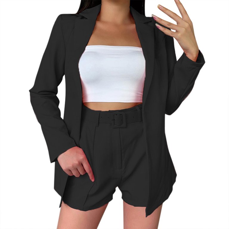 PMUYBHF Cute 21St Birthday Outfits for Women Women's Two Piece Suit Set  office Business Long Sleeve Jacket Pant Suit Slim Fit Trouser Jacket Suit  Cute Workout Sets for Women Outfit for Women 