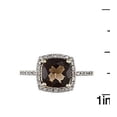 thumbnail image 3 of 10k Yellow Gold Cushion Smoky Quartz and Diamond Halo Ring, 3 of 5