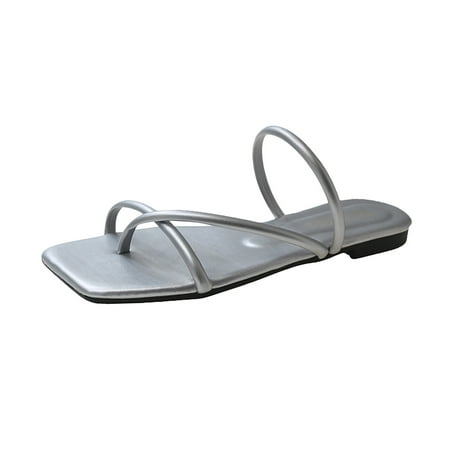

Fanxing Women s Fashion Slide Sandal Clip Toe Casual Strappy Sandals 2023 Dressy Summer Lightweight Flats Comfort Beach Sandals