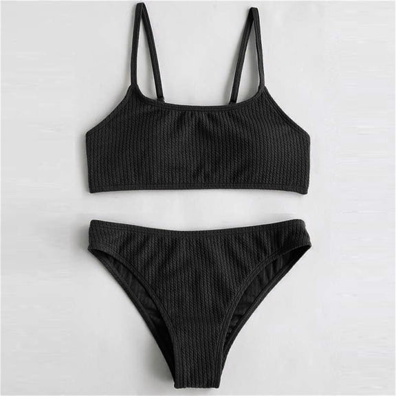 REDARER Girl's Two Piece Swimsuit Sport High Waist Bikini Set Bathing Suit Summer Beach Rash Guard Swimwear,Girls Swimsuit,10-11 Years