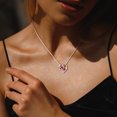 thumbnail image 5 of Everly Women's 1 1/6ct TGW Created Ruby and Diamond Accent Two-Tone Silver Heart Pendant with Chain, 5 of 9