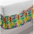 thumbnail image 2 of Yoga Bed Skirt, Colorful Meditation Pattern with Various Poses from Eastern Movement, Elastic Bedskirt Dust Ruffle Wrap Around for Bedding Decor, 4 Sizes, Multicolor, by Ambesonne, 2 of 2