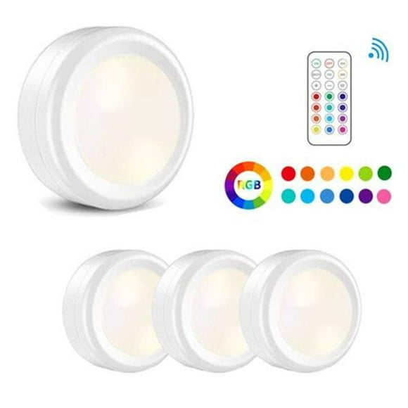 LED spotlight battery powered with remote control, package of 3 LED spotlights