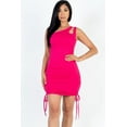 thumbnail image 5 of Drawstring Ruched One Shoulder Cut-out Bodycon Mini Dress, 5 of 9