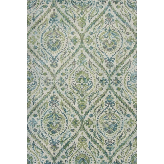 9' x 13' Polypropylene Ivory or Teal Area Rug