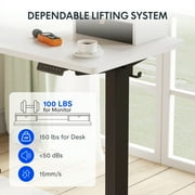 FlexiSpot 55x24 Height Adjustable Standing Desk with 2 Drawers, Ergonomic Monitor Stand Computer Desk Black Frame and White Top