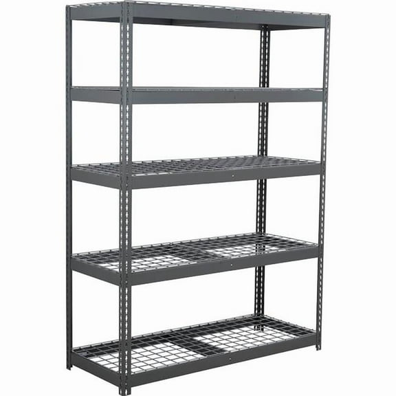 Global Industrial BD24606R5 5 Shelf Extra Heavy Duty Boltless Shelving Starter, Wire Deck - Gray - 60 x 24 x 60 in.