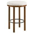 thumbnail image 3 of Fable Boucle Fabric Counter Stools - Set of 2 in Walnut Ivory, 3 of 8