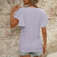 thumbnail image 6 of Uaswgudfs Women's Diamond Cutout Flutter Sleeve Blouse: Relaxed Fit Summer Top with Breathable Fabric & Chic Casual Elegance Purple XL, 6 of 6
