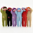 thumbnail image 4 of Big Mouth Monster Onesie, Funny Frog Hoodie, Cozy Flannel Pajamas with Giant Comb,Home Loungewear, 4 of 8