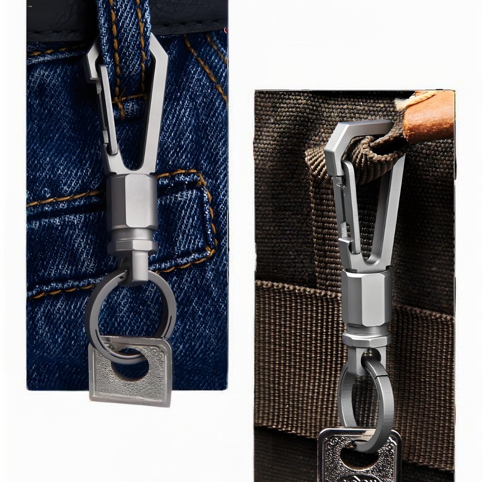 Titanium Alloy Quick Release Keychain with 360° Swivel, Lightweight EDC Clip & Key Ring Set for Car Keys, Bags and Everyday Carry