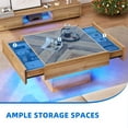 thumbnail image 3 of Dextrus Farmhouse LED Coffee Tables Square Center Table with Storage for Living Room, Brown, 3 of 8